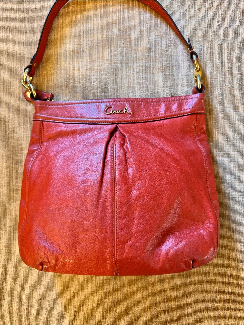 Coach Y2K Orange Leather Shoulder Bag - Picture 5 of 11